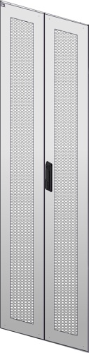 ITK Дверь перфорированная двустворчатая для шкафа LINEA N 28U 600мм серая | код LN35-28U6X-D2P | IEK